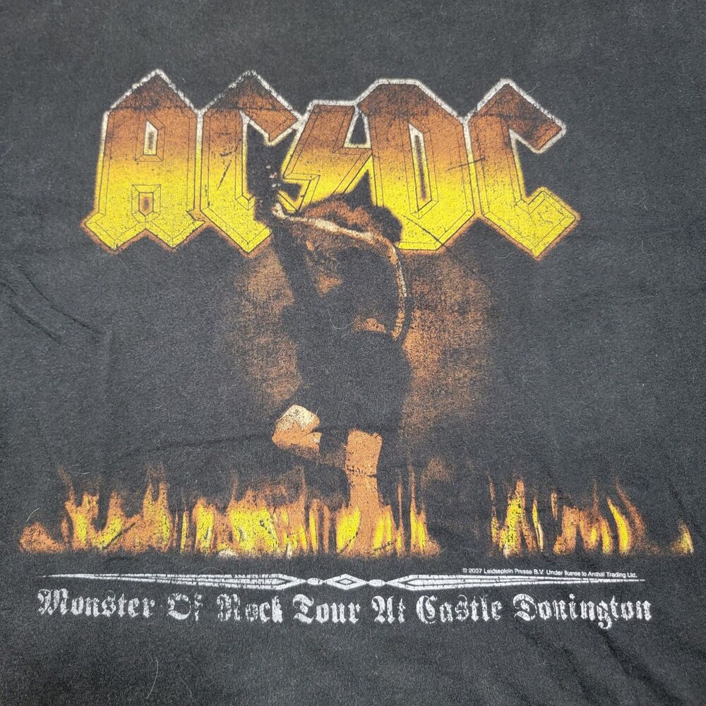 AC/DC Rockware Monster Of Rock Tour SS Black Unisex Tee - Size Large
